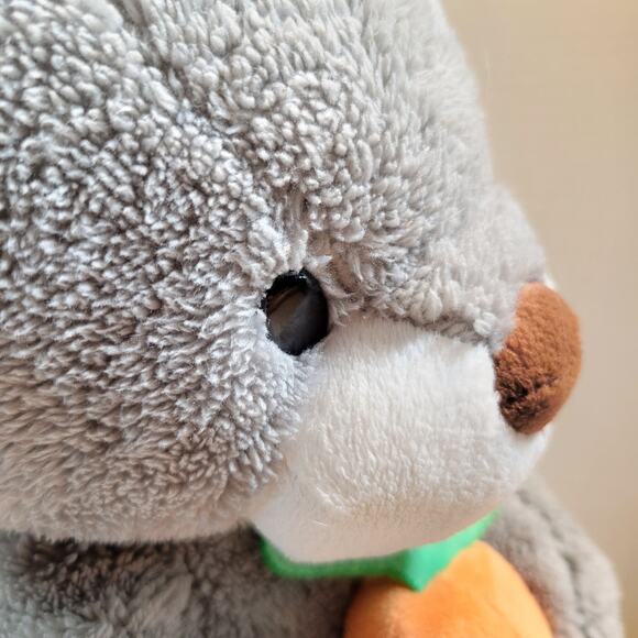 Gray Bunny Rabbit Plush Stuffed Animal 18" Holding Carrot Animal Adventure - Picture 14 of 16